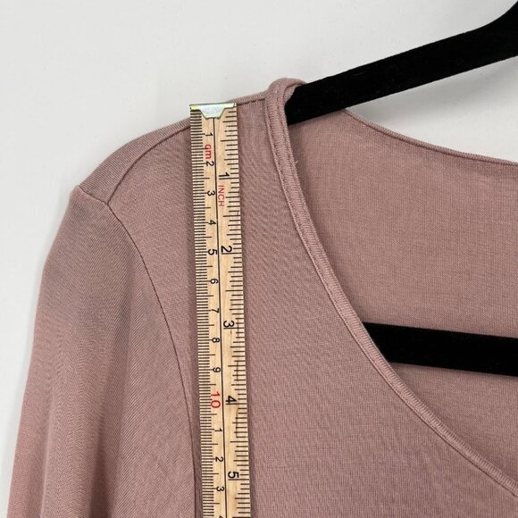 J Jill Pure Jill Supersoft 3/4 Sleeve Elliptical Tee Size S Fawn Pink Mauve Soft - Picture 6 of 11